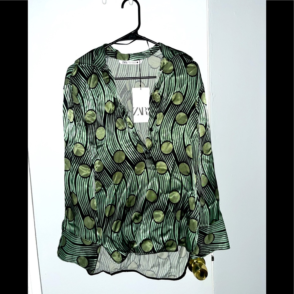 Olive Green Zara Blouse